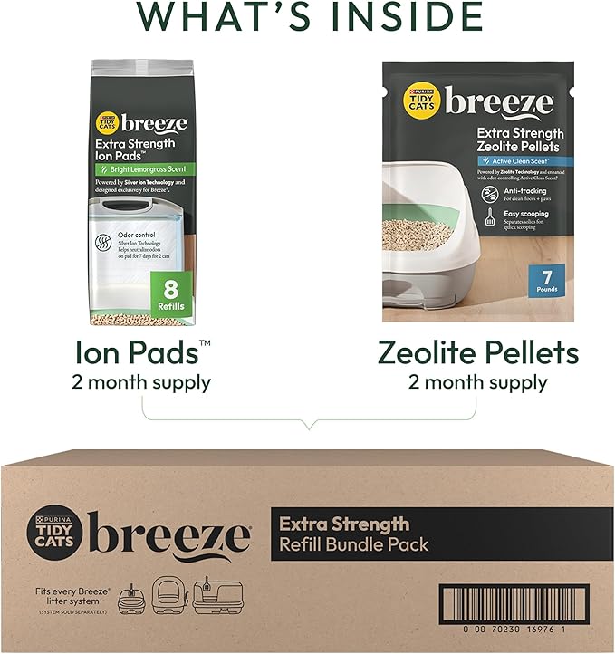Purina Tidy Cats Breeze Cat Litter Extra Strength Refill Bundle,(Pack of 2)