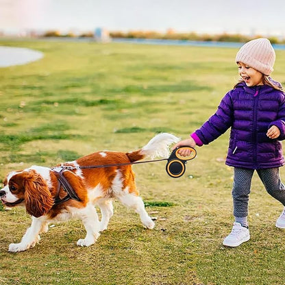 16 Ft Retractable Dog Leash, 360° Tangle-Free Heavy Duty Great Leashs for Dog up to 66lbs with Anti-Slip Handle, Dog Walking Leash for Medium 66lbs Dogs (Black,M)