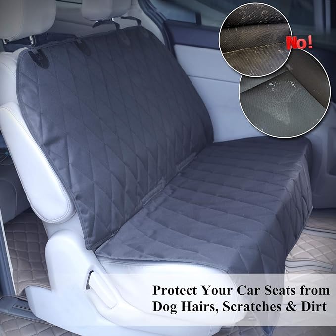 VIVAGLORY Dog Seat Covers + Front Dog Car Seat Cover, No-Skirt Design Anti-Slip Backing