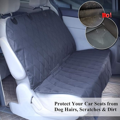 VIVAGLORY Dog Seat Covers + Front Dog Car Seat Cover, No-Skirt Design Anti-Slip Backing