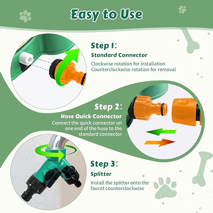 Outdoor Dog Water Fountain Step On, 2-in-1 Drinking & Sprinkler Water Dispenser, Paw Activated Drinking Dispenser for Yard, Garden, Lawn Interactive Summer Cooling Toy for Medium Large Dogs