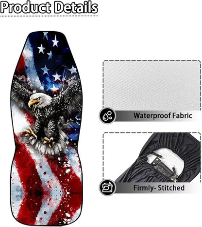 Eagle Flag Car Seat Covers Breathable Front Seat Cover Anti-Slip Back Fabric Waterproof Car Seat Cover Easy to Install Universal for Cars Truck SUV Van