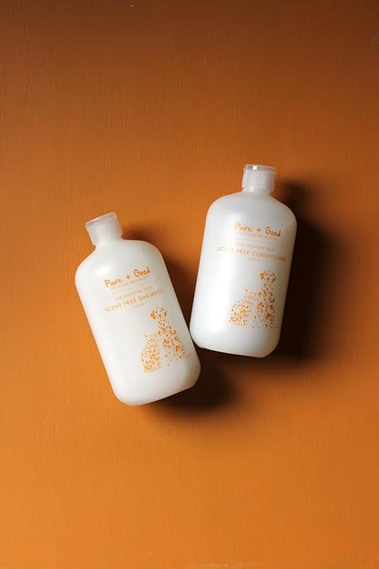 Shampoo and Conditioner Set, Formulated for All Pets, Gentle and Cleansing, Made in The USA, Cruelty Free, 16 fl oz (Scent Free)