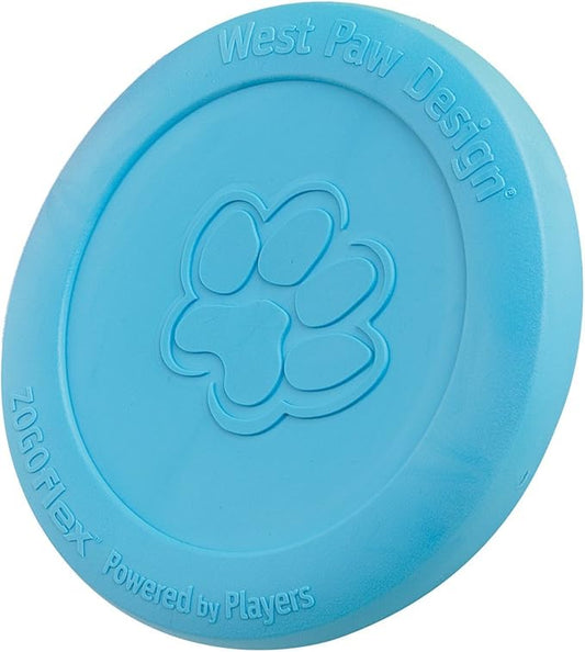 West Paw Zogoflex Zisc Dog Flying Disc, High Flying Aerodynamic Disc for Dogs Puppy – Lightweight, Floatable Disc for Fetch, Tug of War, Catch, Play – Doubles as Food/Water Bowl, Small 6.5", Aqua Blue