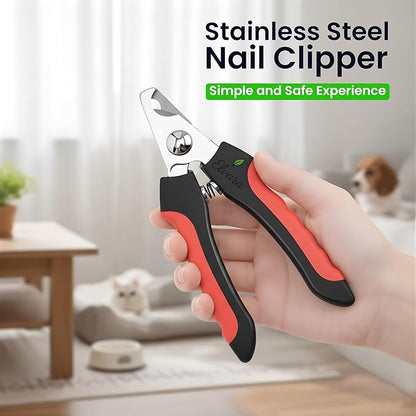 Dog Nail Clippers and Cat Nail Clipper Set with Light—Safe, Easy, and Precise Grooming Tool for Dogs, Cats, Puppies, and Small Pets (Blue)