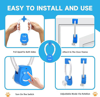 Interactive Cat Toy for Indoor Cats, 360° Auto-Rotating Door Hanging Teaser with Motion Activation, USB-C Rechargeable Quiet Self Play Cat Toy for Bored Indoor Adult Cats and Kittens
