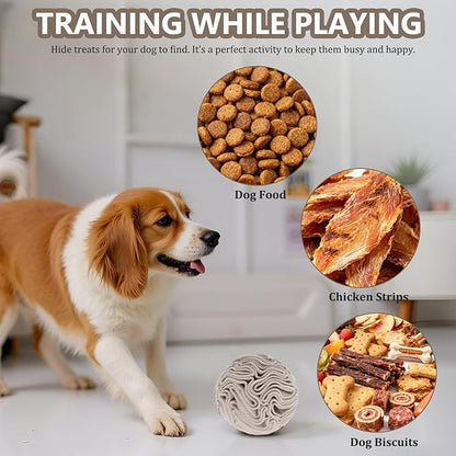 Light Brown Snuffle Ball for Dogs, Slow Feeder Mental Enrichment Toy for Small, Medium Dogs, Discreet Color Interactive Puzzle Game for Anxiety Relief & Indoor Fun, Machine Washable