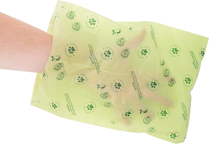 Dog Waste Bags - 100% real compostable dog poop bags, biodegradable poop bags, bolsas para perros popo - Odorless, easy to tear apart, leak proof and unscented, 270 count
