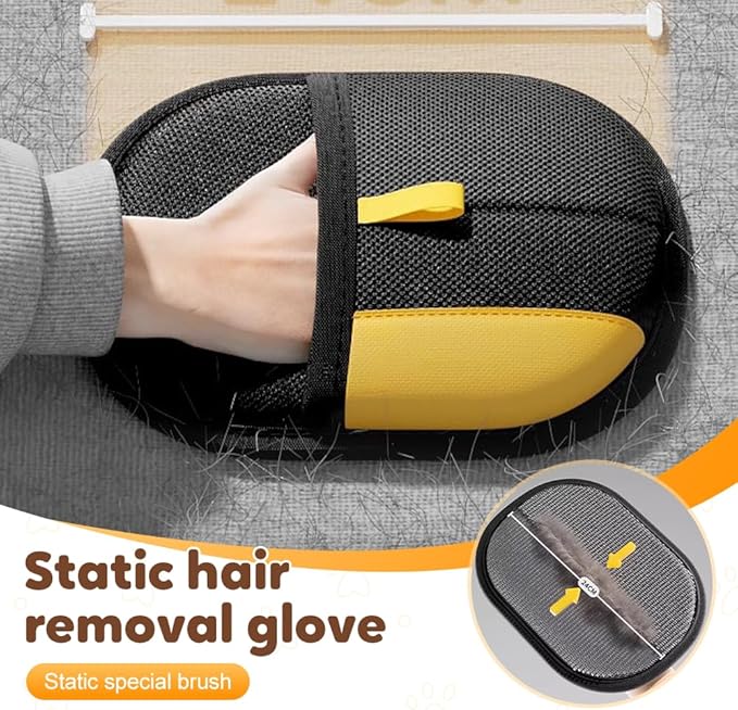 Pet Hair Removal Glove for Cats & Dogs, Upgraded Thickened Double Sided Grooming Glove, Powerful Cat Grooming Gloves, Reusable Hair Remover Glove for Couch, Furniture, Carpet, Curtain (1pc)