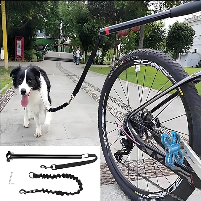 Bicycle Leash, Bicycle Dog Leash Attachment for Medium and Large Dogs Walking,Jogging,Running,Training