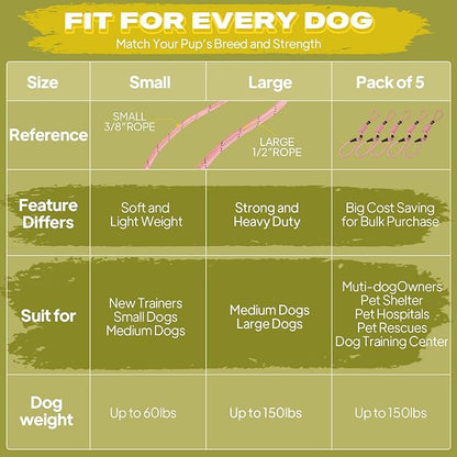 Fida Durable Slip Leads for Dogs, 6 FT x 3/8" Heavy Duty Dog Loop Leashes, Comfortable Strong Rope Slip Leash for Small Dogs and Puppies, No Pull Pet Training Lead with Highly Reflective(3/8", Pink)