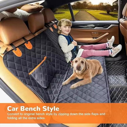 Dog Car Seat Cover for Pets 100% Waterproof Seat Cover Hammock 600D Heavy Duty Scratch Proof Nonslip Durable Soft Back Seat Covers for Cars Trucks and SUVs + Bonus Comb