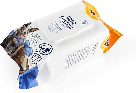 Arm & Hammer for Pets Odor Control Wipes for Dogs, Best Odor Eliminating Waterless Cleaning for Dogs & Puppies | Blueberry Coconut Scent, 100ct