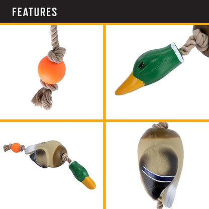 Browning Pet Training Tools, Durable Dog Toys for Tug and Fetch, Rubber Duck Rope, One Size