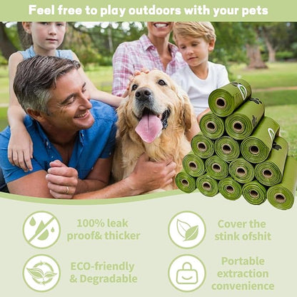 Enhanced Strength Dog Poop Bags - 300 Count Leak-Proof Scented Rolls | Biodegradable Pet Waste Bags with Dispenser, Extra Thick Dog Poo Bags for Puppy & Large Breed Cleanup