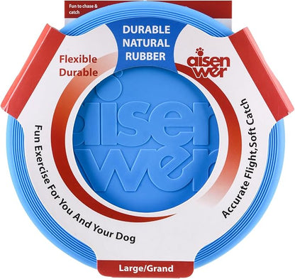Dog Flying Disc - Durable Rubber Dog Toy for Fetch - Interactive Lightweight Flyer Dog Toys for Outdoor Playtime - Safer Disc for Healthy Activity - for Medium/Large Dogs