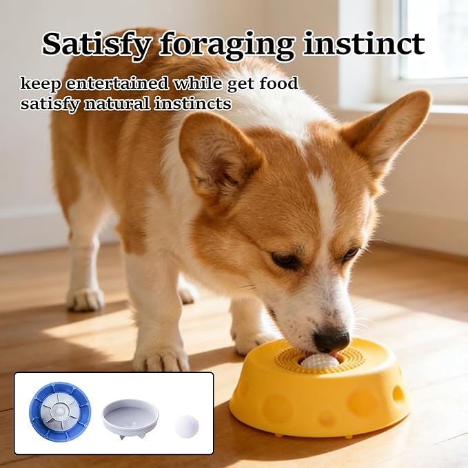 2026 new Upgrade Slow Feeder Dog Bowls - Interactive Liquid Slow Feeding Toys,Dog Lick Sphere | Dog Licking Bowl with Ball | for Yogurt Liquid Dietary Supplement Post-Op Nutrition (Grey)