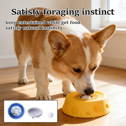 2026 new Upgrade Slow Feeder Dog Bowls - Interactive Liquid Slow Feeding Toys,Dog Lick Sphere | Dog Licking Bowl with Ball | for Yogurt Liquid Dietary Supplement Post-Op Nutrition (Yellow)