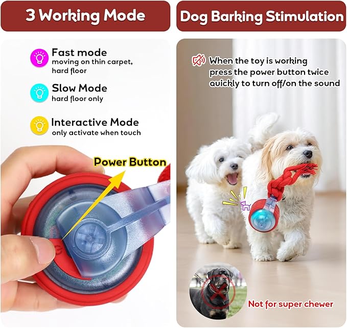 Dog Toys Interactive Dogs Ball with Super High-Speed Rechargeable Dog Toy Ball for Puppies