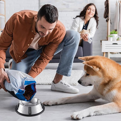 Tanlade 8 Pack Stainless Steel Dog Bowls Metal with Rubber Base Non-Slip Pets Puppy Cats Feeding Food and Water Bowls Dishwasher-Safe for Indoor Small Medium Large Dogs Cats Kitten Rabbit(7 oz)