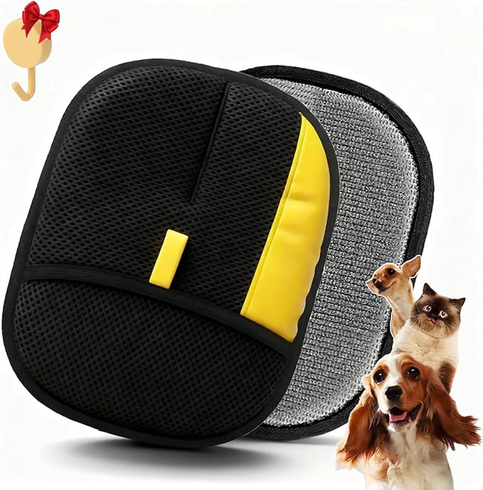 2PCS Pet Hair Removal Glove .Upgraded Thickened Reusable Electrostatic Pet Hair Remover Glove Tool .Dogs & Cats pet hair glove.Used for Sofas, Bed Sheets, Carpets, Clothes, Curtains and Car Seats.