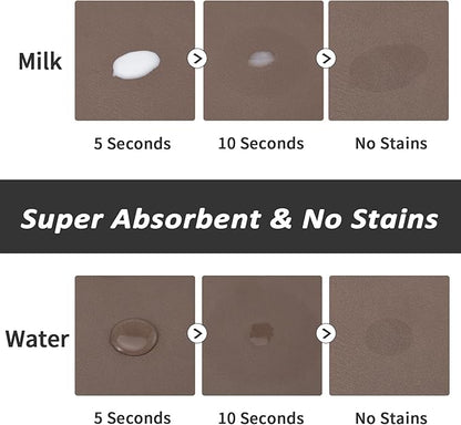 Dog Food Mat - Absorbent Cat Mat for Food and Water, No Stains Pet Feeding Bowl Mat, Easy to Clean Pet Placemats, Quick Dry Dog Water Dispenser Mat for Messy Drinkers | Brown 18"x 28"