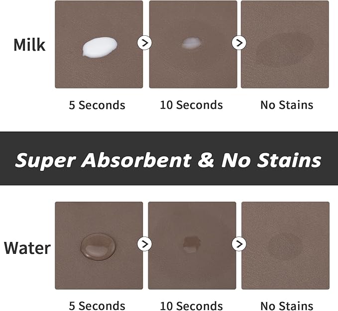 Dog Food Mat - Absorbent Cat Mat for Food and Water, No Stains Pet Feeding Bowl Mat, Easy to Clean Pet Placemats, Quick Dry Dog Water Dispenser Mat for Messy Drinkers | Paw Brown 18"x 28"