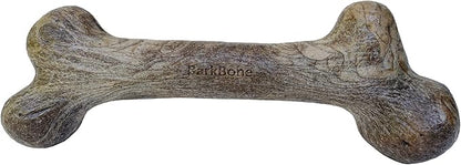 Pet Qwerks Dinosaur BarkBone - Wood Dog Bone for Moderate Chewers - Peanut Butter Flavor - 9.75"