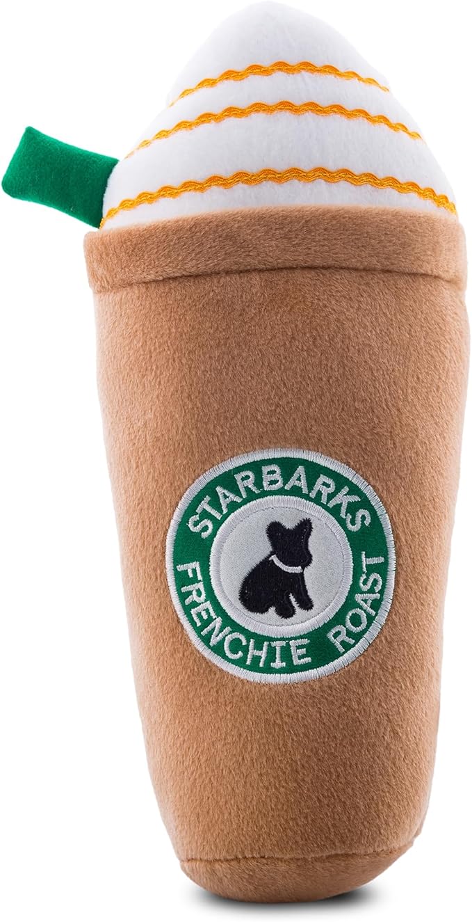 Haute Diggity Dog Starbarks Frappawcino, Plush Designer Dog Toys with Interactive Squeaker, Stimulating Pet Enrichment, Machine-Washable & Safe Materials for All Breeds, Size XL