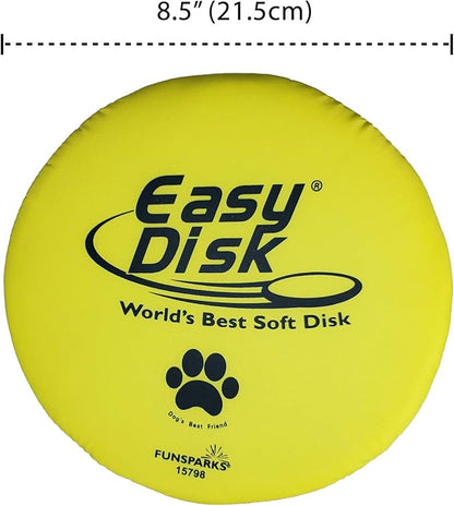 Funsparks Easy Disk Dog Flying Disc - Interactive Dog Fetch Toy - Durable and Easy on The Teeth - Simple to Toss – Lightweight Puppy Toy - Floats on Water