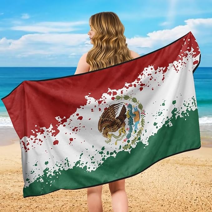 SEANATIVE Mexican Flag Car Seat Cover Protector Front Seats Car Towel, for Gym, Running, Swimming, Beach and Hiking, Sweat Towel Bucket Seat Covers for Trucks SUV Jeep
