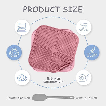 2 Pack Lick Mat for Dogs,Cats,Upgraded 8.5×8.5 inches Licking Mats with Suction Cups,Slow Feeder Licking Pad for Anxiety Relief and Boredom Reducer,Suitable for Dog Training Set 8