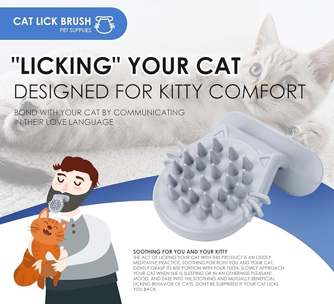 Cat Brush Shedding Grooming, Soft Massage Kitty Tongue Brush, Licking Your Kitty Like a Mama Cat to Comfort, Surprise Pet Gifts