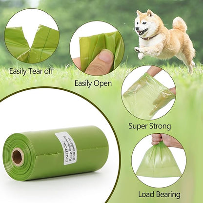 Dog Poop Bags 1140 Count (57 Rolls), Unscented Leak-Proof Waste Bag, 13x9" Green Doggy Poop Bags with Bone-Shaped Dispenser, Extra Thick & Easy Detach