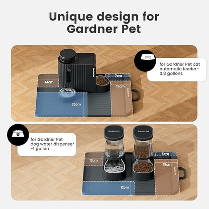 Gardner Pet Silicone Dog Food Water Mat for Floors Waterproof Anti-Slip Dog Bowl Large Mats for Food and Water to Prevent Spills for Dogs, Cats.