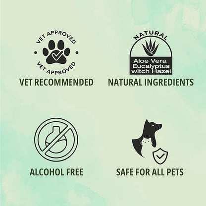 NOVEHA 50PCs Dog Ear Wipes Finger Glove Fit | Easy Ear Cleaning for Dogs & Puppies, Cats & Kittens | Gentle Pet Ear Cleaner Finger Wipes for Puppy, Kitten & More | Cat & Dog Ear Wash | Pet Supplies