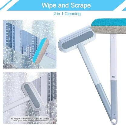 4 in 1 Pet Hair Remover, Reusable, Effective Cat and Dog Hair Removal Cleaning Tool with 17-Inch Extra Long Handle Multifunctional Fur Lint Brush for Couch, Furniture, Carpet, Clothes, Bedding