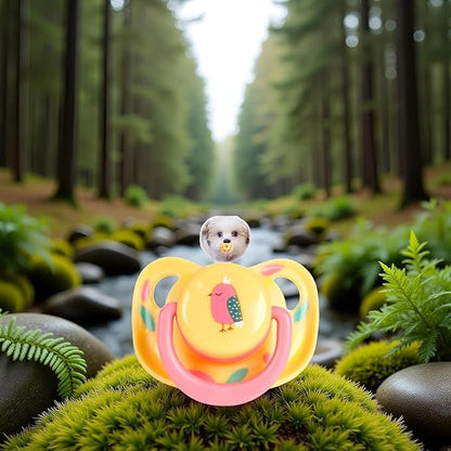 Pet Silicone Calming Pacifier, Dog Pacifiers for Small Dogs, Kitten Pacifiers, Puppy Teething Toys and Cat Chew Toys, Essential Pet Supplies, Puppy Essentials and Kitten Supplies (Chicks)