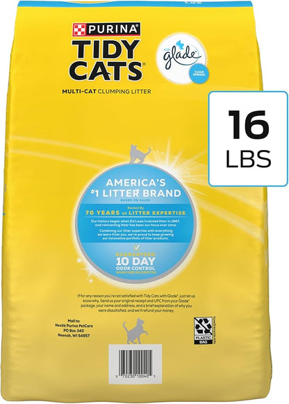 Purina Tidy Cats Clumping Multi Cat Litter, Glade Clear Springs - 16 lb. Bag