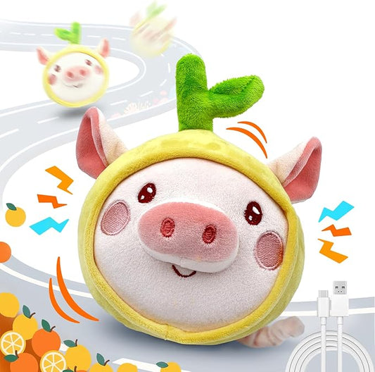 Interactive Dog Toys, [Newly Upgraded] Moving Dog Toy to Keep Them Busy, Bouncing Dogs Toy/Squeaky Rolling Ball with Jumping Music Mode for Small Medium Large Dogs (Upgrade Pig)