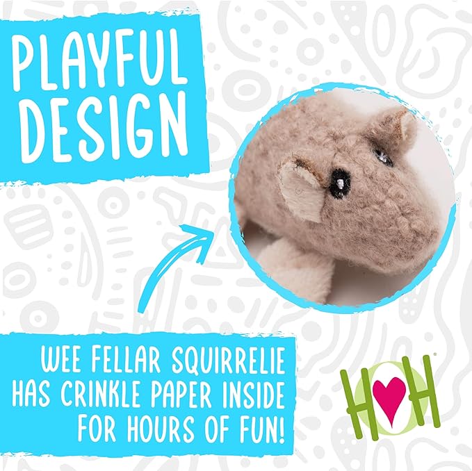 HuggleKats Cat Toys - Kitten Toys for Bored Indoor Cats, Perfect for Moving, Exercise, Biting & Chewing - Wee Fellar Squirrelie