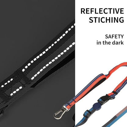 ‌EVERKING 6ft Hands-Free Dog Leash - 6-in-1 Adjustable with 360° Rotating Buckle, Night Reflective & Shock Absorbing for Large/Small Dogs (Up to 120lbs) (Dark Blue)