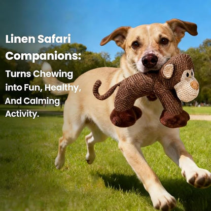 Linen Animal Shape Cotton Rope Dog Chew Toy, Squeaky, Sturdy Linen Fabric (Sheep)
