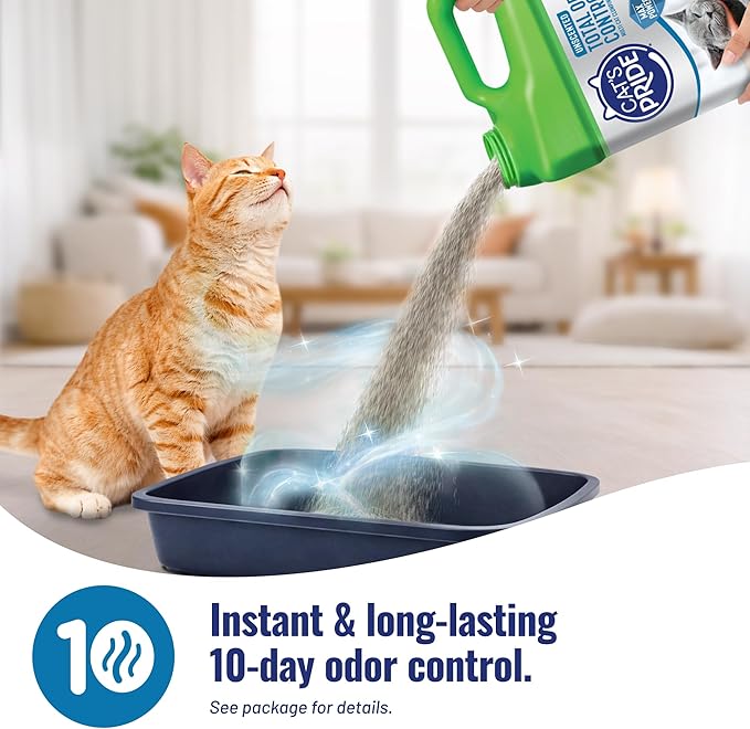 Cat's Pride Max Power: Total Odor Control - Up to 10 Days of Powerful Odor Control - Strong Clumping - Hypoallergenic - 99% Dust Free - Multi-Cat Litter, Unscented, 15 Pounds