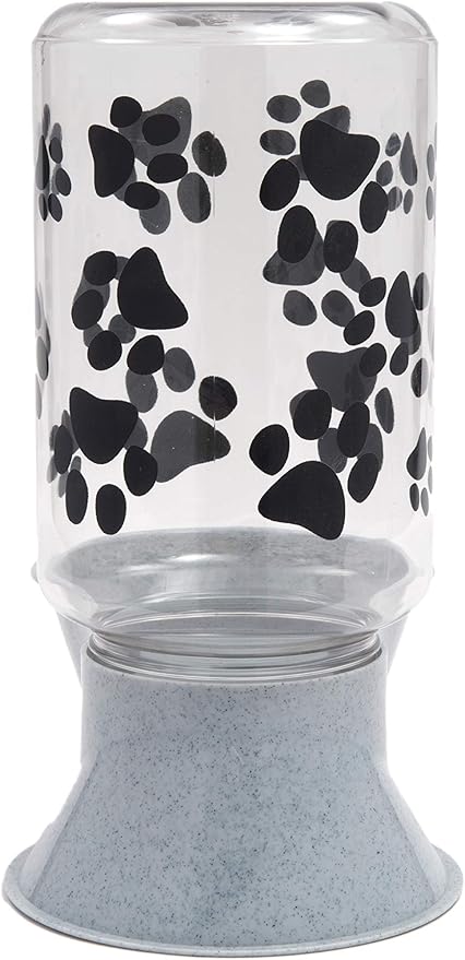 Lixit® Reversible Water or Dry Food Feeders for Dogs and Cats - Made in USA (Gray, 4 Quart)