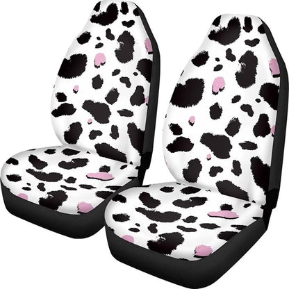 Dreaweet Cow Print Seat Covers for Cars for Women Cute Car Accessories Interior 2 Piece Washable Universal Auto Seat Covers Front Seats Only Easy to Install