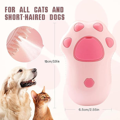 Steamy Cat Brush, 3 in 1 Cat Steamy Brush, Electric Cat Steam Brush, Cat Grooming Brush Silicone Self Cleaning Steam Brush for Massage,Clean and Removing Loose Hair