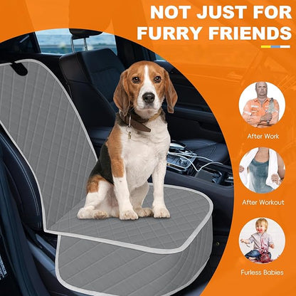 Tuwubi Dog Seat Cover Front Seat, Waterproof Car Seat Covers for Dogs, Scratch-Proof Captain Chair Bucket Seat Covers, Full Protection Pet Car Seat Protector for SUV MPV Trucks Sedans (S,Gray, 1 Set)