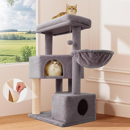 Gardner Pet 41" Cat Tree for Large Cats, Heavy Duty Cat Trees Towers with 3.2in Posts & Washable Top Perches & Replaceable Natural Sisal