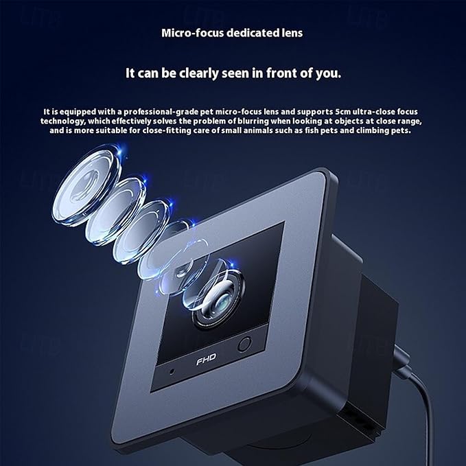 Aquarium Camera,2K HD Terrarium WiFi Pet Camera,140° Wide-Angle,Anti-Glare & Anti-Reflection,Night Vision,Two-Way Audio,AI-Powered Detection,24/7 Recording for Fish Reptiles Window Security Monitoring